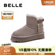 百麗（Belle）舒適厚底雪地靴女加厚保暖短靴D1F1DDD4 灰色 39 (245mm)