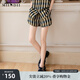 謎底格紋短褲女2025夏新款復古文藝百搭松緊腰寬松褲子256MK6271 深綠格 XL