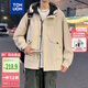 唐獅（TonLion）2025春男外套立領(lǐng)工裝連帽寬松夾克外套 XL  肉桂色 