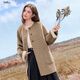 百圖（betu）女裝秋季新款毛呢外套中長(cháng)款氣質(zhì)高級感雙面呢大衣2509T12 駱駝色 M