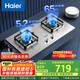 海爾（Haier）燃氣灶雙灶家用 天然氣不銹鋼灶具 5.2kw純藍火焰 65%熱效易潔耐高溫 臺嵌兩用JZT-Q2GE2(12T)