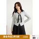 獨束大碼女裝不規則設計感小眾上衣女2025春裝新款POLO領(lǐng)長(cháng)袖T恤 花灰色 2XL （尺碼：4）