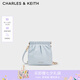 CHARLES&KEITH迷你菱格流浪包單肩斜挎雙肩包包女包生日七夕禮物CK2-60782390 Sea Salt Blue海鹽藍 S