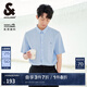 杰克·瓊斯（JACK&JONES）25年春夏季易打理商務(wù)休閑零壓短袖襯衫男士免燙半袖純色襯衣男裝 F41天藍(lán) S