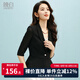 晚白小個(gè)子短款西裝外套女2025年早秋洋氣時(shí)尚收腰顯身材百搭薄款西服 黑色 2XL