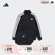 adidas男女大童休閑舒適長袖套裝兒童新款阿迪達(dá)斯官方輕運(yùn)動   黑色/白色   164