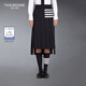 THOM BROWNE[TB]湯姆布朗[3期免息]女士四條紋羊毛過膝百褶裙半身裙 海軍藍(lán)色 38