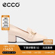 愛步（ECCO）夏季通勤簡約風(fēng)方頭粗跟高跟鞋 型塑290953 石灰色36