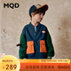 馬騎頓（MQD）童裝男童撞色秋季韓版潮流棒球服外套 藏藍 140