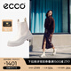 愛步（ECCO）切爾西靴女 女士百搭厚底增高牛皮靴 革新214793 砂礫灰/灰白色21479361068 36