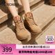 斯凱奇（Skechers）女鞋大黃靴馬丁靴厚底增高戶外中幫綁帶休閑鞋113399 栗色/CSNT 36