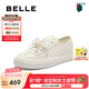 百麗（Belle）便捷兩穿德訓(xùn)鞋女2025秋新商場(chǎng)同款牛皮百搭小白鞋D8Y1DCM5 米色 38 (240mm)