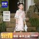 羅蒙格格服漢服女童新中式古裝中國(guó)風(fēng)演出服 格格服單旗袍 150