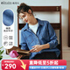 Olrain歐芮兒法式牛仔襯衫外套女秋季新款寬松慵懶休閑上衣 牛仔藍 L