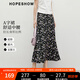 紅袖復古碎花半身裙2025夏季新款女裝【繁花協(xié)奏】A字中腰顯瘦雪紡裙 黑底花658 S
