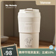 Vanow英國Vanow保溫杯女高顏值便攜陶瓷內(nèi)膽咖啡隨行學(xué)生隨行吸管水杯 美樂蒂 450ml【陶瓷覆層】