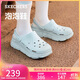 斯凱奇（Skechers）洞洞鞋女士秋季涼拖鞋泡泡鞋厚底增高外穿沙灘鞋踩屎感