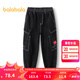 巴拉巴拉（BALABALA）男童褲子兒童牛仔褲秋裝大童長(zhǎng)褲慢跑褲潮拜年服 牛仔水洗黑98201 140 cm