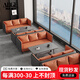 阿比蓋爾售樓處沙發(fā)酒店大堂4S店休息區(qū)商用咖啡廳卡座辦公室會客茶幾組合 2+2+茶幾【環(huán)保加厚西皮】