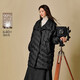 茵曼立領(lǐng)厚保暖羽絨服2025冬女裝新款蝙蝠袖中長(cháng)款外套 玄黑色 M