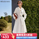 Olrain法式高級穿搭白色風(fēng)衣外套女裝秋季氣質(zhì)薄款中長(cháng)大衣 米白色（第二批次） M