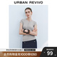 UR2025秋季新款女裝簡(jiǎn)約休閑單排扣圓領(lǐng)修身T恤UWM450122 淺灰花灰 (面料微透) M