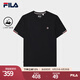 FILA 斐樂官方t恤短袖男子針織短袖衫2025夏新款時尚休閑簡約圓領上衣 傳奇藍-NV L 175/96A/L