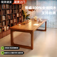 林之語(yǔ)實(shí)木書(shū)桌去客廳化大長(cháng)桌家用學(xué)習桌電腦桌辦公工作臺書(shū)法大板桌子 【3CM橡膠木加寬桌】胡桃140*80 【組裝】提供說(shuō)明書(shū)
