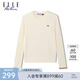 ELLE ACTIVE復(fù)古休閑毛衣女秋冬新款2025插肩修身撞色百搭圓領(lǐng)長袖打底上衣 杏色 M