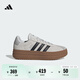 adidas「T頭鞋」VL COURT BOLD厚底增高休閑板鞋德訓鞋女阿迪達斯   淺灰色/黑色/淺灰色   37