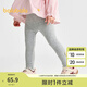 巴拉巴拉【商場(chǎng)同款】寶寶打底褲蕾絲花邊長(cháng)褲女童2025秋新款長(cháng)褲 淺花灰00205 110