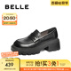 百麗（Belle）時(shí)尚簡(jiǎn)約樂福鞋2025春新真皮通勤厚底鞋B2444AM5預(yù)售 黑色 37 (235mm)