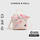 CHARLIE&KELLI CK品牌包包女包新款雙肩包扎染翅膀菱格卡通小背包學(xué)生開(kāi)學(xué)書(shū)包 白色