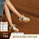 73Hours博主同款女鞋出游日2025新款休閑鞋拼色增高圓頭德訓鞋