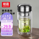 明霞玻璃杯帶茶隔雙層高硼硅玻璃水杯茶水分離車載杯子男泡茶杯