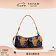 蔻馳（COACH）【禮物】新款?yuàn)W萊女士女包經(jīng)典標(biāo)志丹寧布牛仔ASHTON腋下單肩包 IM/丹寧藍(lán)色/天然色