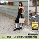 MIO米奧洞洞鞋女鞋2025夏季新款戶(hù)外涼拖鞋外穿厚底增高涼鞋沙灘鞋 黑色（尺碼偏小，建議拍大一碼） 38