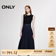 ONLY【七夕禮物】時(shí)尚針織牛仔拼接修身長(cháng)裙連衣裙女|125242014 J37 1000洗水藍牛仔 XL