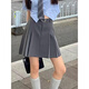 衣品元百褶半身短裙灰色工裝2026新款裙防走光氣質(zhì)女春季高腰a字顯瘦 灰色 M (90--105斤)