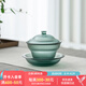 萬(wàn)仟堂 蓋碗茶具 日式手抓琉璃蓋碗 三才蓋碗單個(gè)茶碗 灑金天青琉璃蓋碗 琉璃1蓋碗1碗托