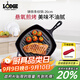 LODGE 【美國進(jìn)口】廚房好物不易粘鍋鑄鐵鍋無(wú)涂層牛排鍋不挑爐灶26cm L8SGP3方形牛排煎鍋 26cm