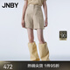 江南布衣（JNBY）春秋季女裝短褲女亞麻休閑直筒褲純色通勤簡約百搭 283/雜卡其 S