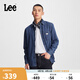 Lee標(biāo)準(zhǔn)版翻領(lǐng)工裝設(shè)計(jì)男長(zhǎng)袖牛仔襯衫潮 中藍(lán)色 L