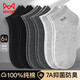 貓人男士襪子男100%純棉抑菌防臭短襪休閑透氣吸汗商務(wù)棉襪男6雙
