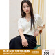 獨束大碼女裝2025夏季新品蕾絲花邊法式浪漫小衫微胖甜美顯瘦襯衫 藍色 XL （尺碼：3）