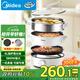 美的（Midea）電火鍋 電蒸鍋煮鍋火鍋專(zhuān)用鍋 家用多功能烤肉鍋多用途鍋分體式不粘料理鍋電熱鍋HGE28T71S
