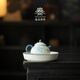 逸品春秋手繪百合茶壺家用陶瓷泡茶壺單壺中式功夫茶具過(guò)濾泡茶器防燙手 暮染煙嵐-香水百合茶壺+壺承