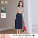 香影a字牛仔半身裙女2025夏裝新款梨形遮胯傘裙中長款藏青色裙子 藏青 L 165/88A/110-125斤
