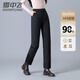 雪中飛女士羽絨褲秋冬休閑保暖通勤外穿羽絨長(cháng)褲女黑色165