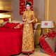 羅蒙（ROMON）秀禾服女春秋新款結婚龍鳳褂新娘高端敬酒服修身顯瘦出閣服婚服 金鳳成祥(不含頭飾) S 建議90斤左右